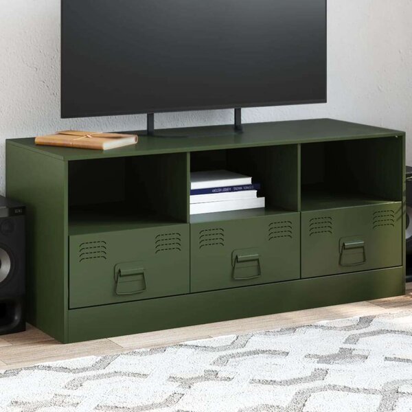 VidaXL Olívazöld Acél TV-szekrény - 99x39x44 cm
