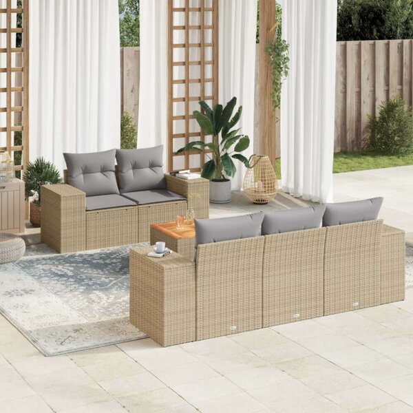 VidaXL Polyrattan Kerti Ülőgarnitúra - 6 részes szett