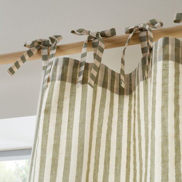 Zöld függöny 140x183 cm Zanzibar Woven Stripe – Pineapple Elephant
