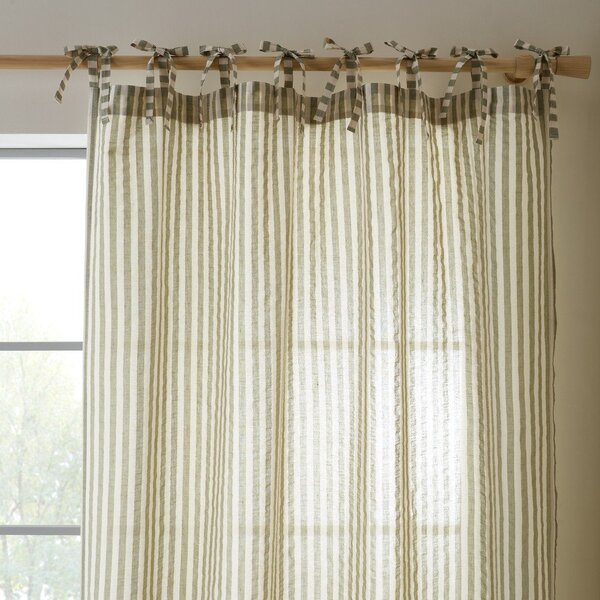 Zöld függöny 140x183 cm Zanzibar Woven Stripe – Pineapple Elephant