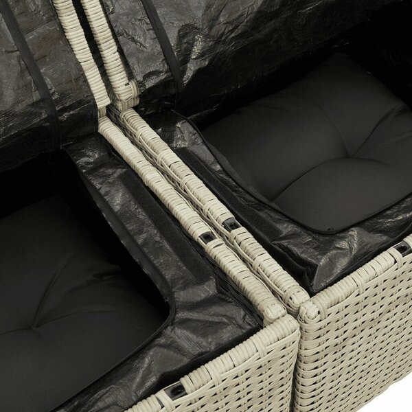VidaXL Polyrattan Kerti Ülőgarnitúra - 10 részes - Világosszürke
