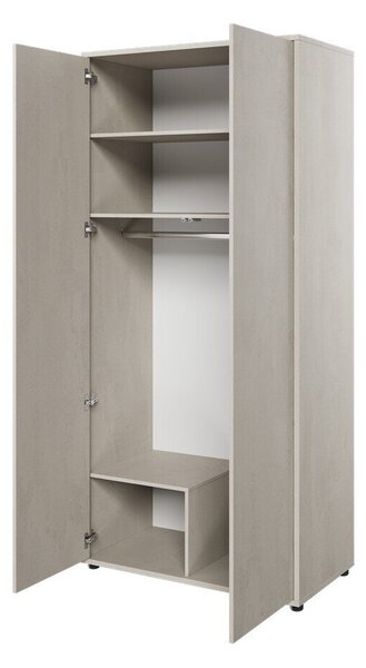 Gardróbszekrény Orlbale 126, Laminált forgácslap, 218x101x55cm, Világosszürke