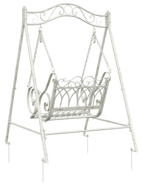 VidaXL Hinta Pad Acél 113 x 121,5 x 168 cm Antik fehér