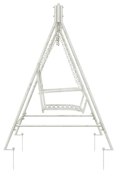VidaXL Hinta Pad Acél 113 x 121,5 x 168 cm Antik fehér