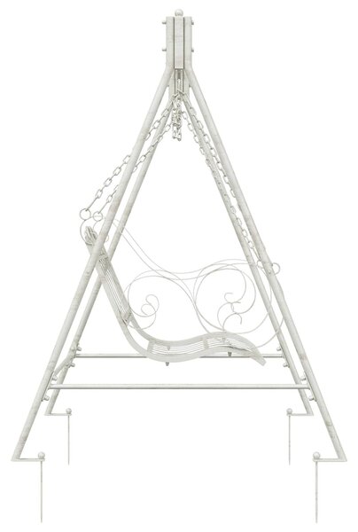 VidaXL Hinta Pad Acél 113 x 121,5 x 168 cm Antik fehér