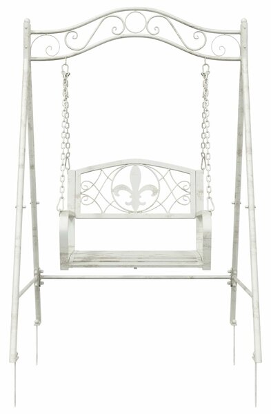 VidaXL Hinta Pad Acél 113 x 121,5 x 168 cm Antik fehér