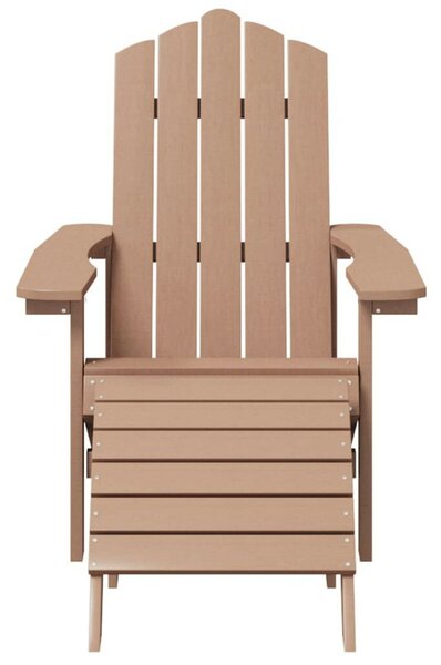 2 db barna HDPE kerti adirondack szék lábtartóval