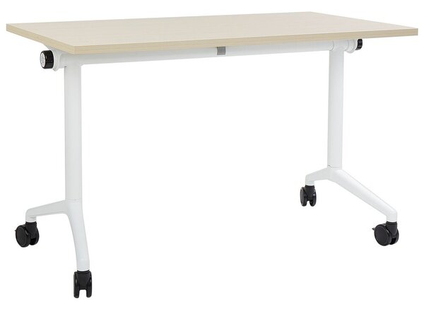 Összecsukható íróasztal CAVI Világosbarna 120 cm 60 cm kerekekkel