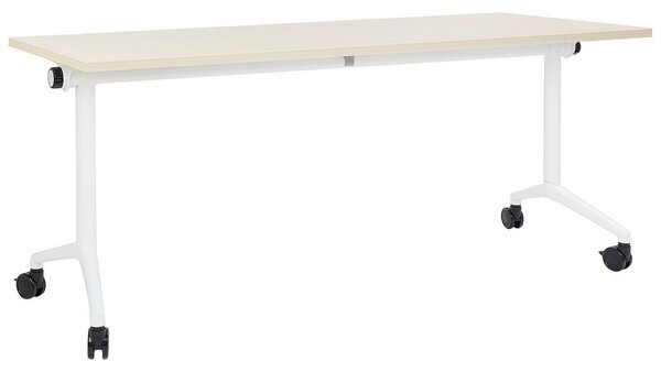 Összecsukható íróasztal CAVI Világosbarna 180 cm 60 cm kerekekkel