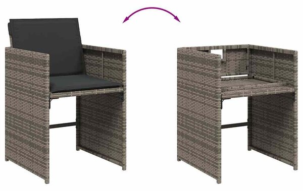 VidaXL 13 darabos kerti bútorgarnitúra párnákkal, szürke, PE rattan