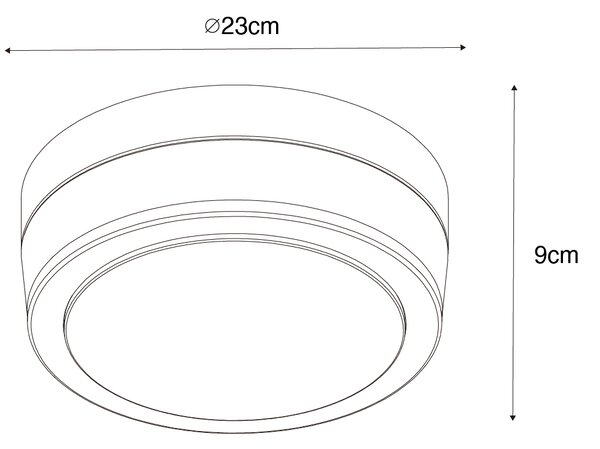 Modern kültéri mennyezeti lámpa acél 23 cm IP44 - Flavi