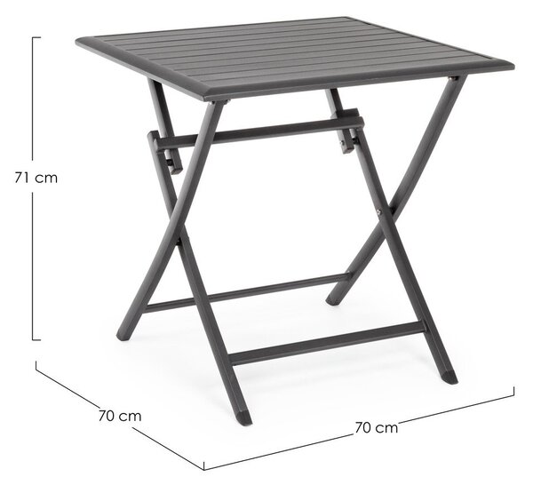 Alumínium kerti étkezőasztal 70x70 cm Elin – Bizzotto
