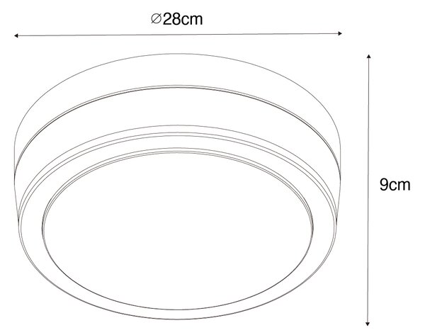 Modern kültéri mennyezeti lámpa fekete 28 cm IP44 - Flavi