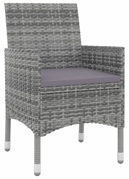 VidaXL 5 részes polyrattan és üveg kerti étkezőgarnitúra párnákkal