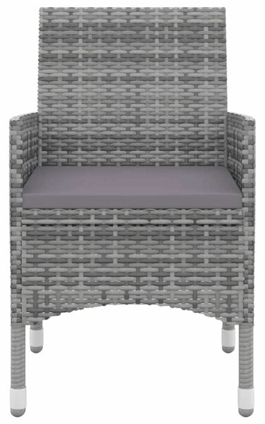VidaXL 5 részes polyrattan és üveg kerti étkezőgarnitúra párnákkal