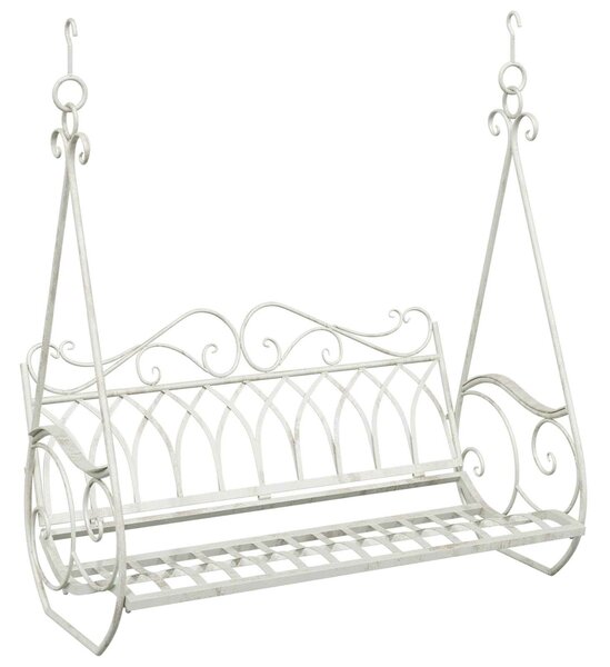VidaXL Hinta Pad Acél 112 x 60 x 126,5 cm Antik fehér