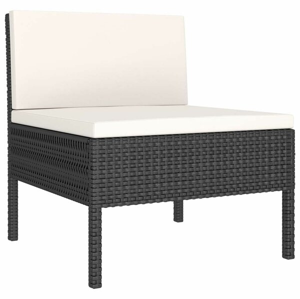 Polyrattan Kerti Ülőgarnitúra - 8 részes - Fekete