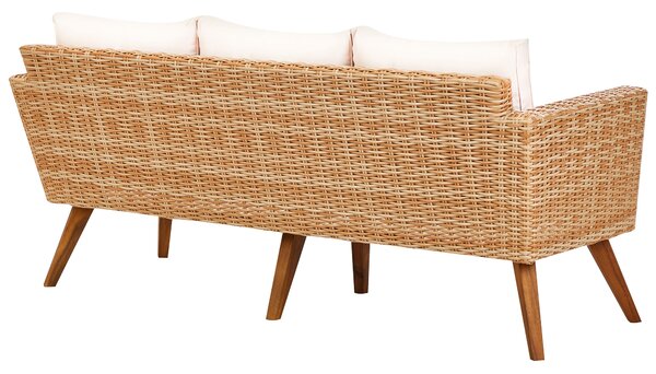 Kerti ülőgarnitúra asztallal 5 személyes VITTORIA XL Törtfehér PE Rattan