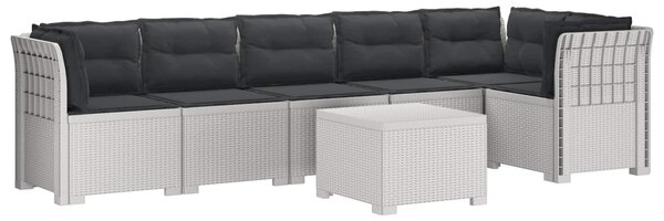 VidaXL 6 személyes kerti kanapé, rattan hatású PP párnákkal