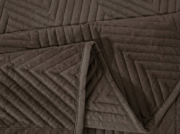 Bársonyos ágytakaró ARROW VELVET, sötétbarna Méret: 170 x 210 cm