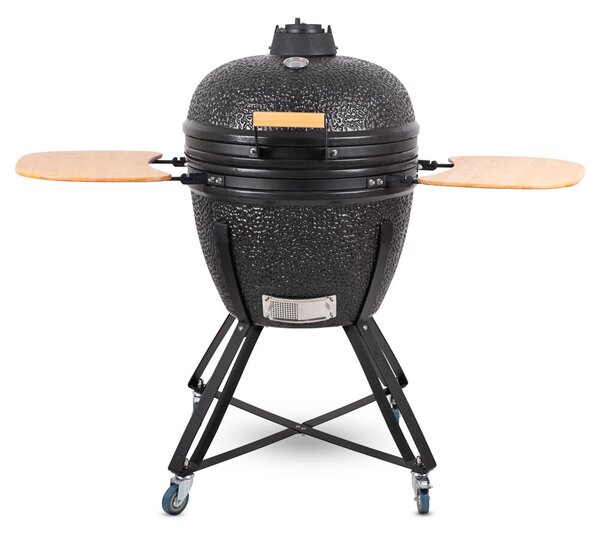 Kerámia kamado grill inSPORTline Pyrexo 24", kerámia belső héj, tartós hőteljesítmény, beépített hőmérő, hatékony szén-fogyasztás