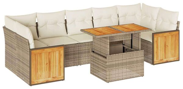 VidaXL Polyrattan Kerti Ülőgarnitúra - 8 részes - Bézs