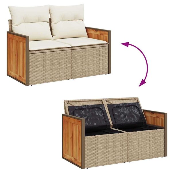 VidaXL Polyrattan Kerti Ülőgarnitúra - 8 részes - Bézs
