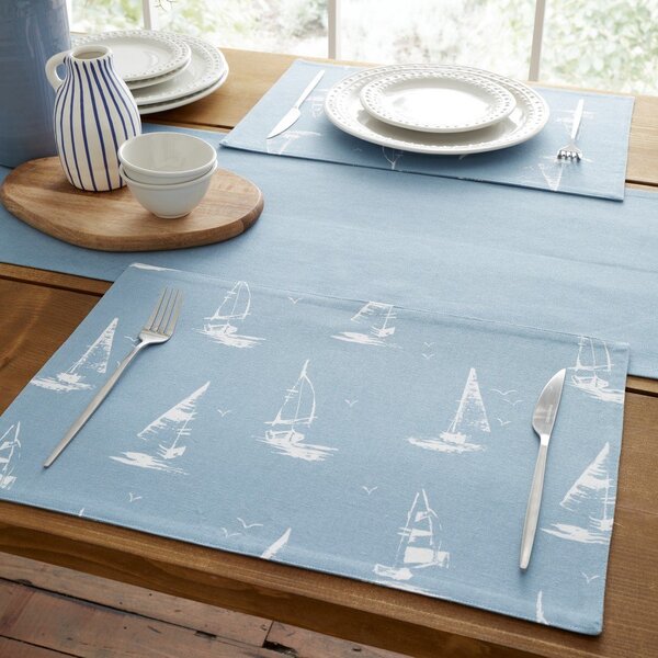 Pamut tányéralátét szett 4 db-os 30x46 cm Salcombe Boats – Catherine Lansfield