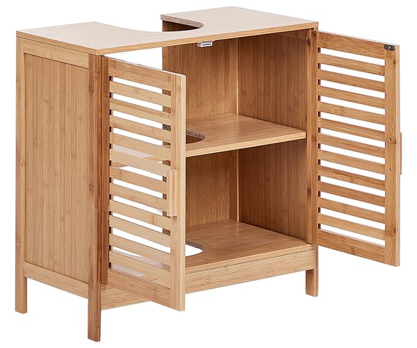Mosdószekrény MISSOULA Bambusz 60 cm Világosbarna