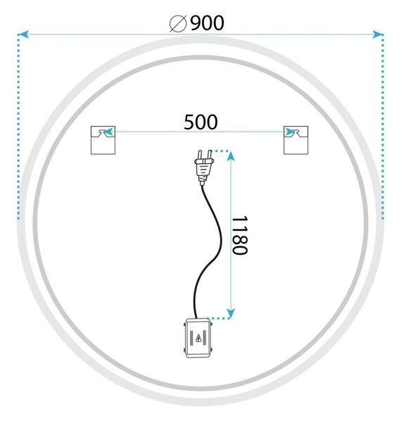 LED Tükör SOFT 90