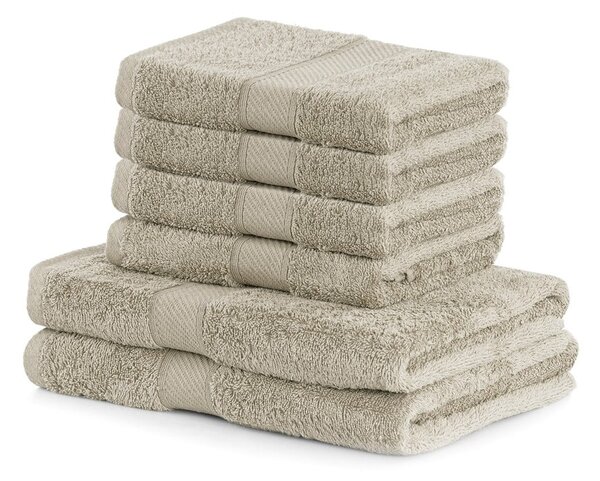 Bamby Beige szett 2 db bézs fürdőlepedővel és 4 db törölközővel - DecoKing