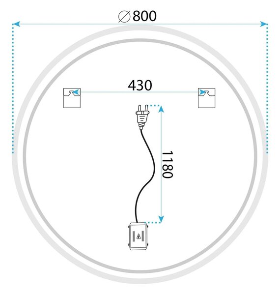 LED Tükör SOFT 80