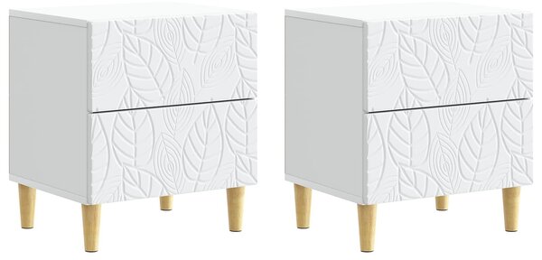 VidaXL Éjjeli asztal 2 pcs Fehér 43 x 34,5 x 48 cm Szerelt Fa