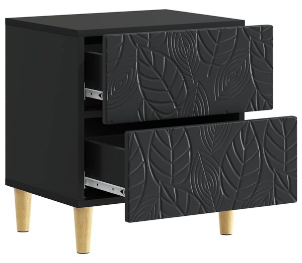 VidaXL Éjjeli asztal 2 pcs Fekete 43 x 34,5 x 48 cm Szerelt Fa