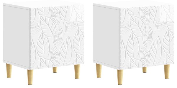 VidaXL Éjjeli asztal 2 pcs Magasfényű Fehér 43 x 34,5 x 50 cm