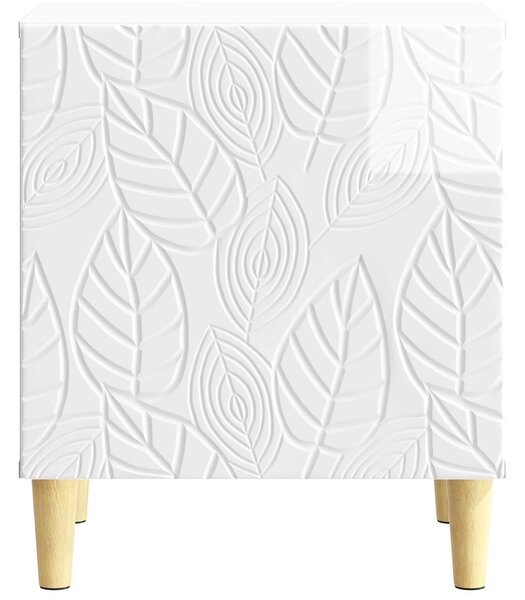 VidaXL Éjjeli asztal 2 pcs Magasfényű Fehér 43 x 34,5 x 50 cm