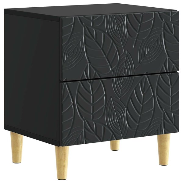 VidaXL Éjjeli asztal 2 pcs Fekete 43 x 34,5 x 48 cm Szerelt Fa