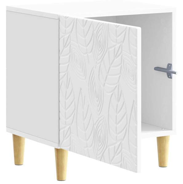 VidaXL Éjjeli asztal 2 pcs Magasfényű Fehér 43 x 34,5 x 50 cm