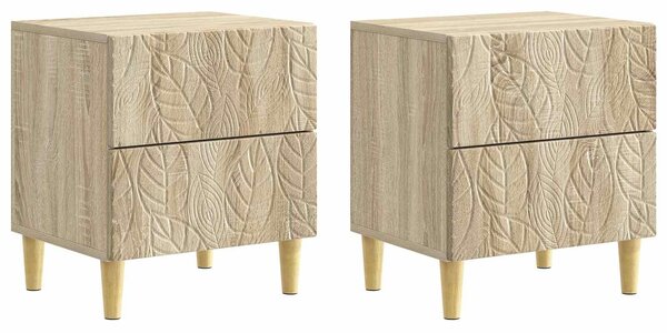 VidaXL Éjjeli asztal 2 pcs Sonoma Tölgy 43 x 34,5 x 48 cm Szerelt Fa