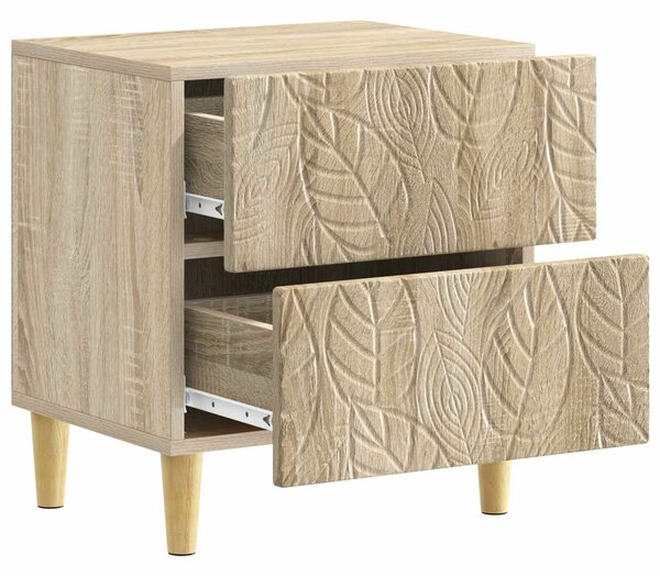 VidaXL Éjjeli asztal 2 pcs Sonoma Tölgy 43 x 34,5 x 48 cm Szerelt Fa
