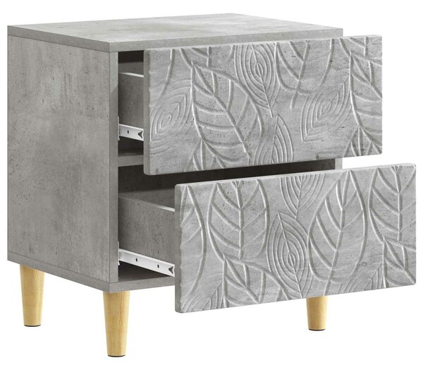 VidaXL Éjjeli asztal 2 pcs Betonszürke 43 x 34,5 x 48 cm Szerelt Fa