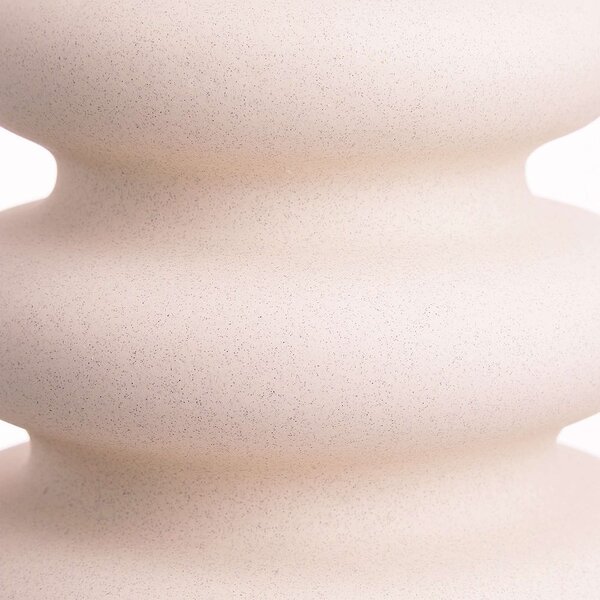 CURVES kőkerámia váza, krémszín 24cm