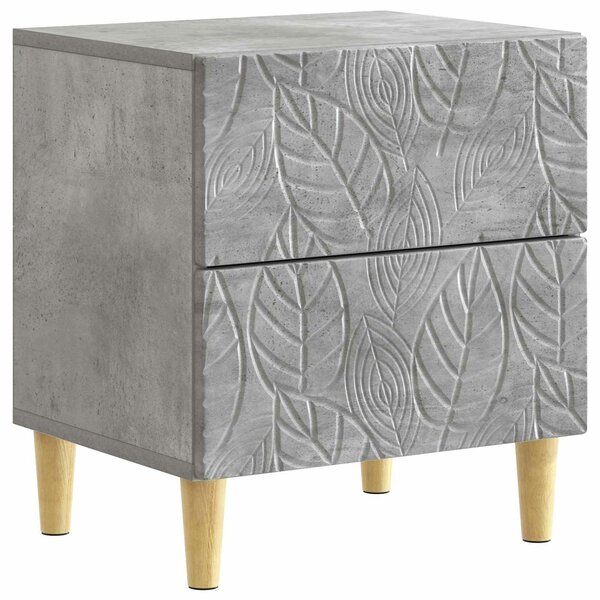 VidaXL Éjjeli asztal 2 pcs Betonszürke 43 x 34,5 x 48 cm Szerelt Fa