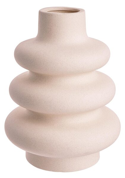 CURVES kőkerámia váza, krémszín 24cm