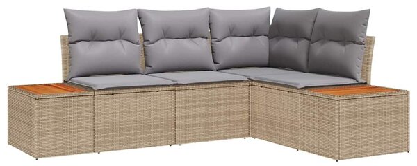 VidaXL Kerti Kanapé Szett párnával 5 pcs Világosszürke Poli rattan