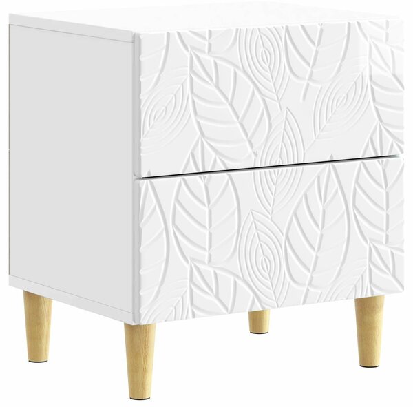 VidaXL Éjjeli asztal 2 pcs Magasfényű Fehér 43 x 34,5 x 48 cm