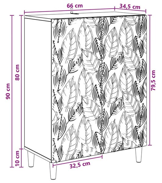 VidaXL Széf Fehér 66 x 34,5 x 90 cm Szerelt Fa