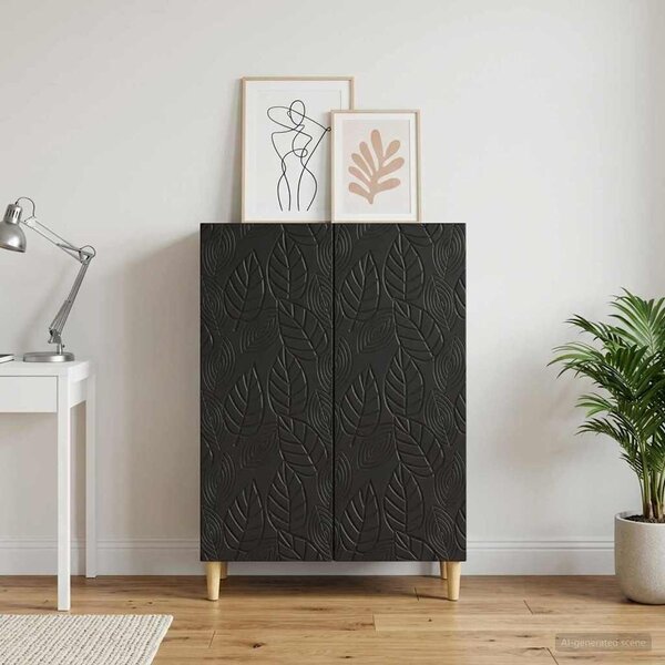 VidaXL Széf Fekete 66 x 34,5 x 90 cm Szerelt Fa