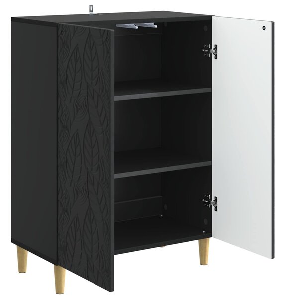 VidaXL Széf Fekete 66 x 34,5 x 90 cm Szerelt Fa