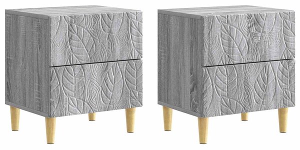VidaXL Éjjeli asztal 2 pcs Szürke Sonoma 43 x 34,5 x 48 cm Szerelt Fa